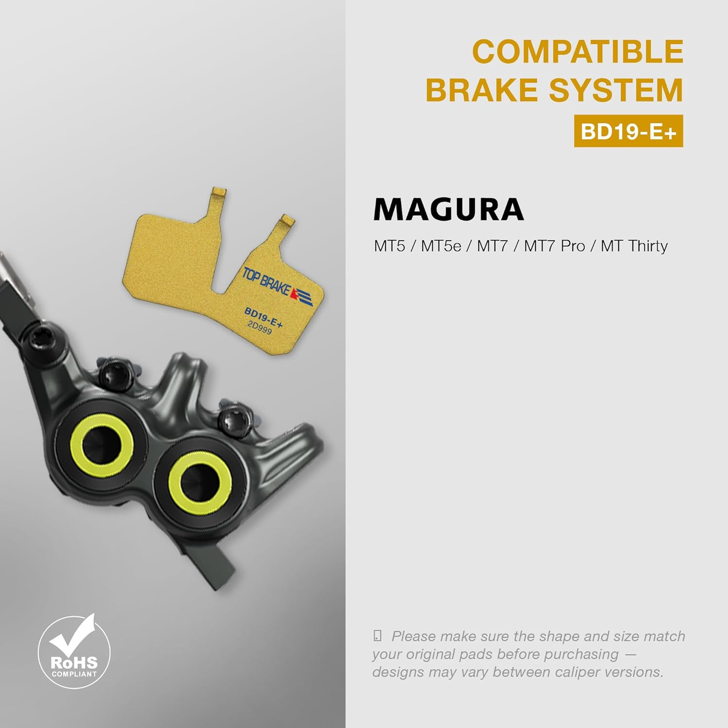 Disc Bike Brake Pads Compatible with MAGURA MT5 Mt5E MT7 MT7 PRO MT Thirty | MTB