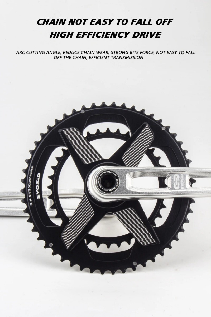 Road Bike Hollow Tech Crankset 52-36T 165mm Crank with Bracket Double Chainring