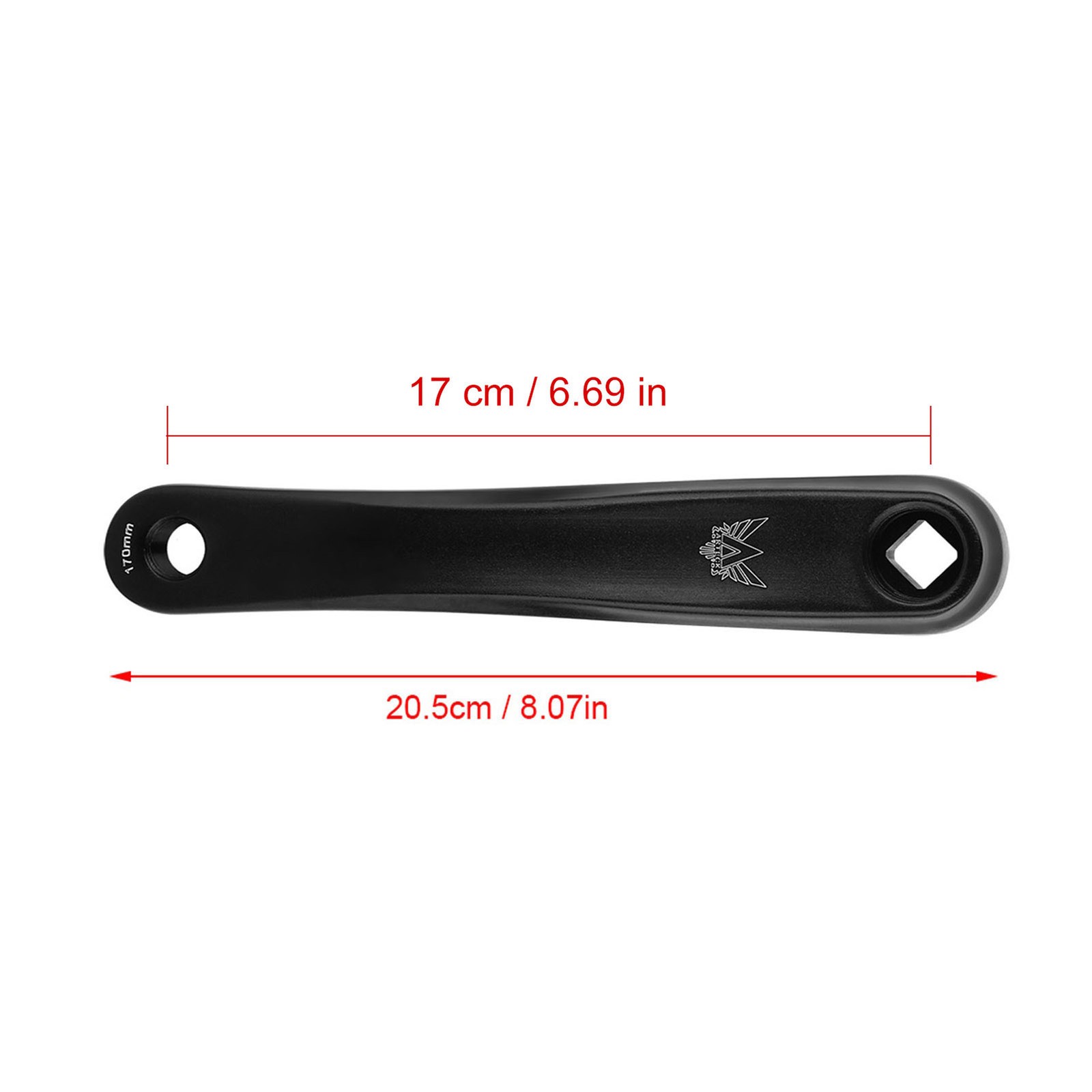 170mm Bike Aluminum Alloy Left Single Chain Crank Arm Replacement (Black Rhombic
