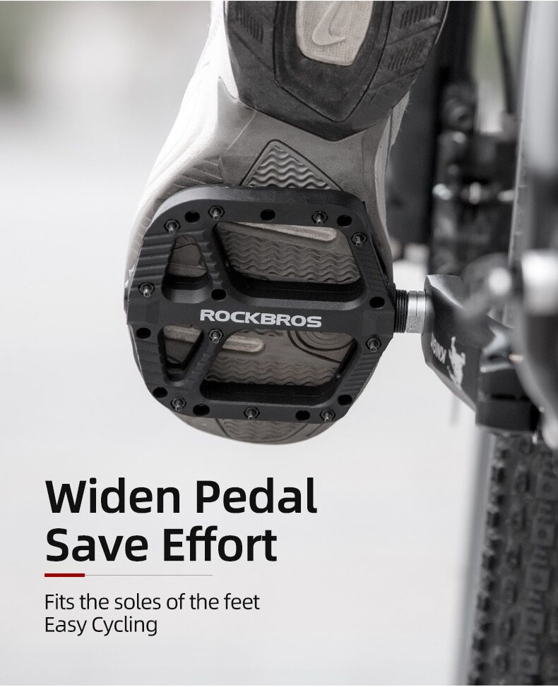 Rockbro Ultralight Extra Large Mountain Bike Pedals Nylon Composite Bearing 9/16