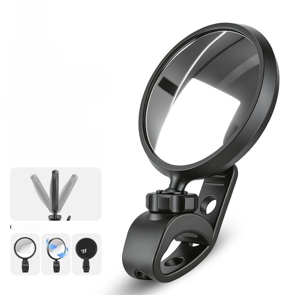 Bike Mirror 6.5 x 5.5 x 1cm Wide Angle Convex 360 Adjustable for Handlebars