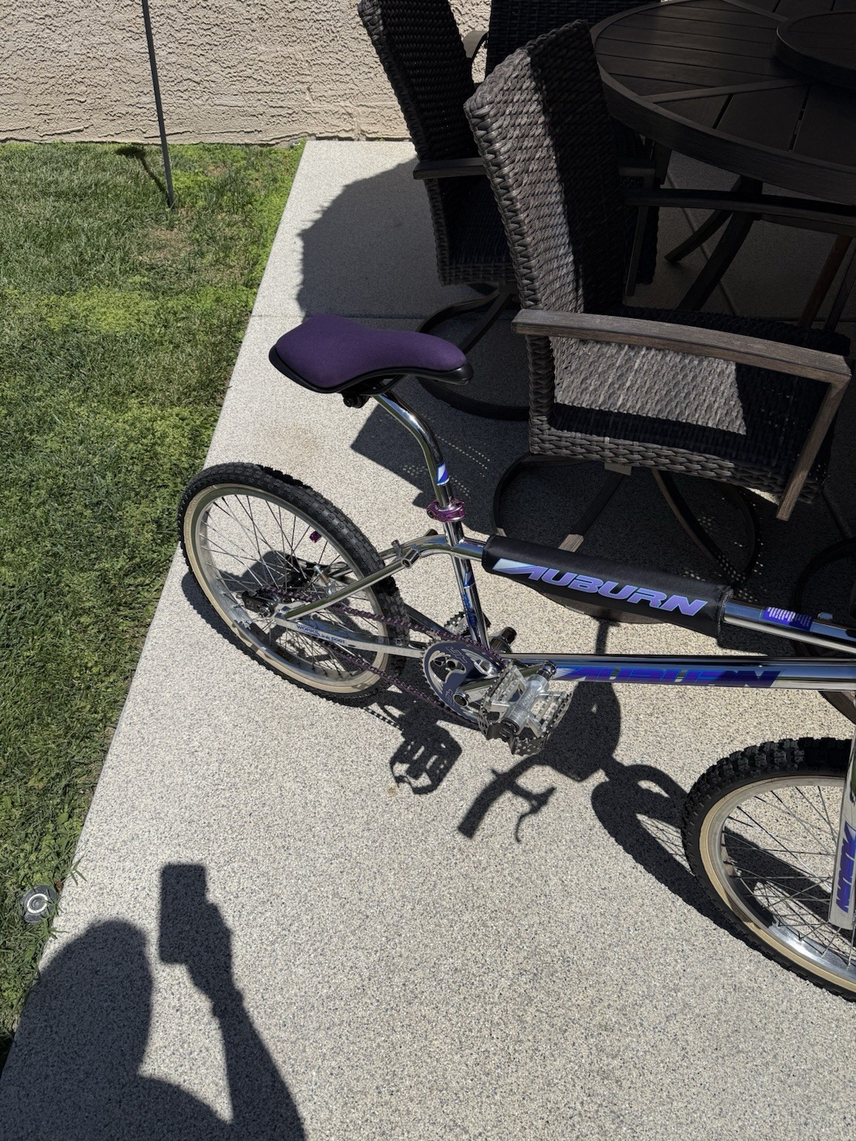 Custom Viscount BMX Bicycle Seat Auburn Purple w Black Base Plastic & Steel guts