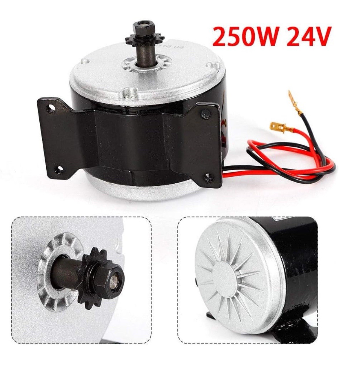 Electric Motor, 250W 24V Electric Brush MY1016 Motor Reversible Motor 2750RPM…