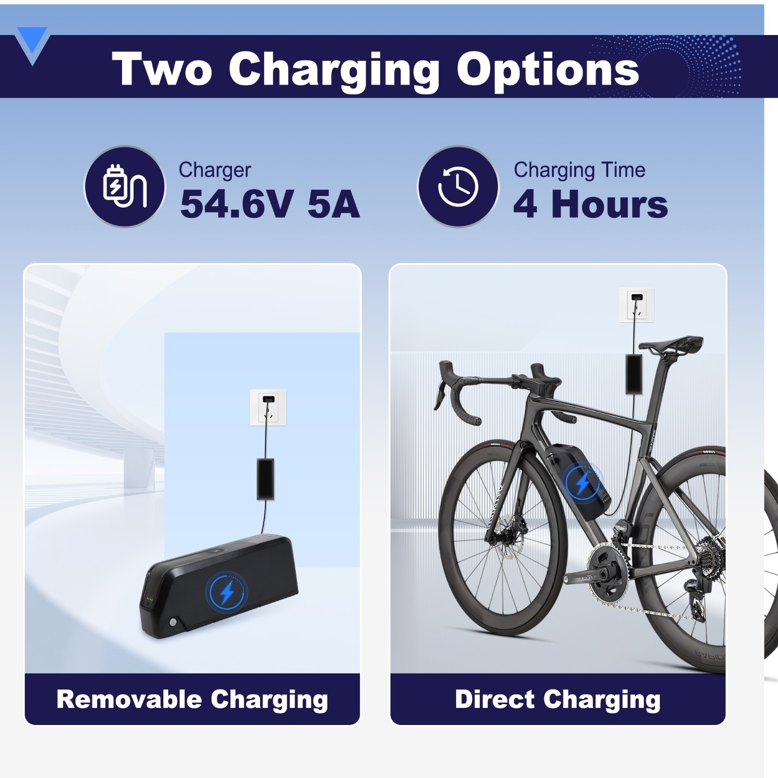 52V 48V 36V Ebike Lithium Battery for Electric Bicycle 200W-2000W Bike Motors