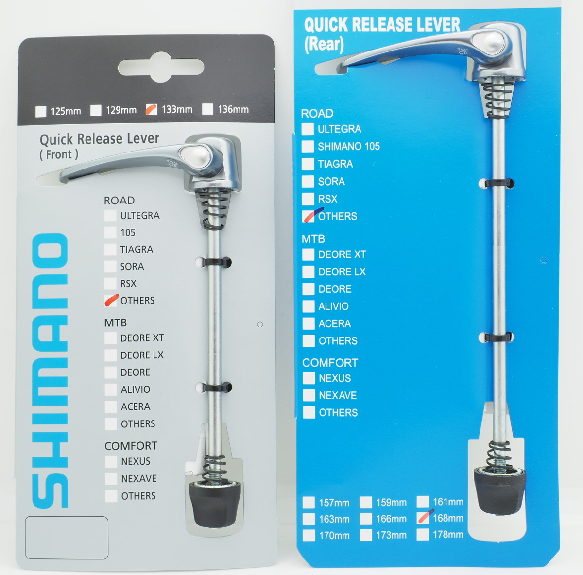Shimano Ultegra WH-RS700-C30 Front & Rear Quick Release/Skewer Set 133mm+168mm