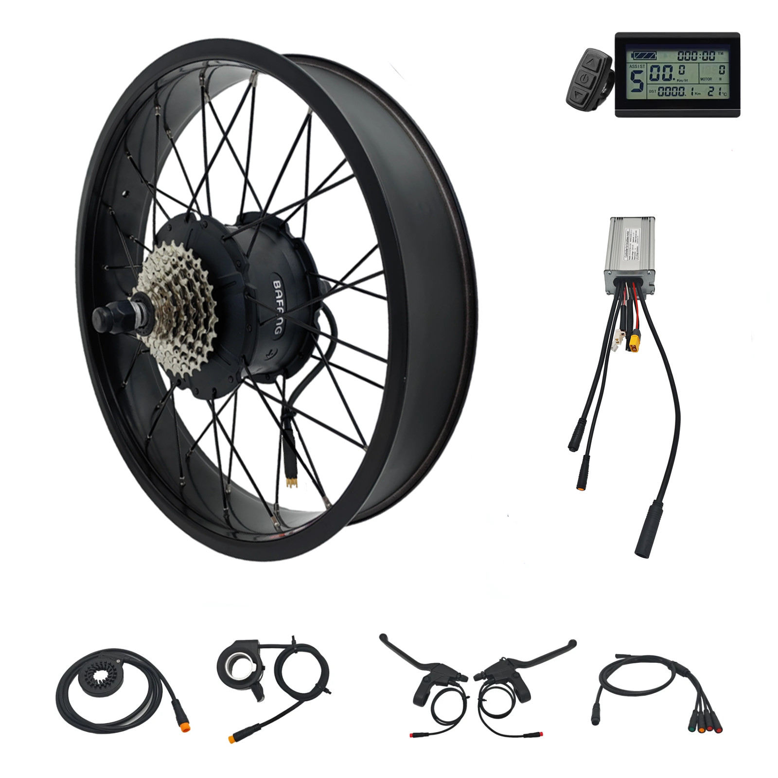Bafang 36V 48V 500W Rear Thread-on Motor Fat Wheel kits 20/24/26*4.0» 175/190mm