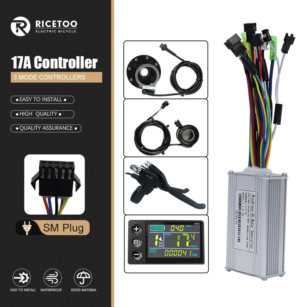 36/48V 17/26/30/40A 250-2000W Electric Bike 3 Mode Sinewave Brushless Controller