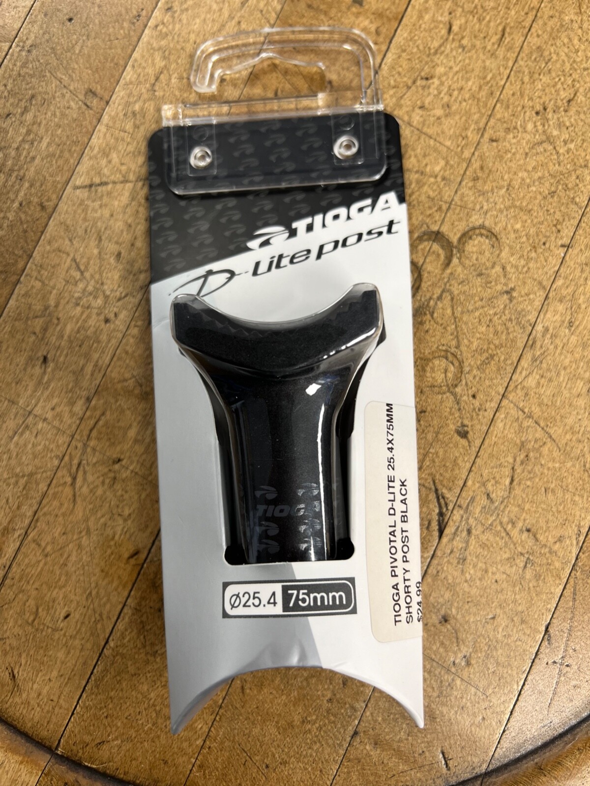 TIOGA D-Lite PIVOTAL SEATPOST 25.4 75MM BLACK BMX CLAMP NYLON COMPOSITE RIDE LIT
