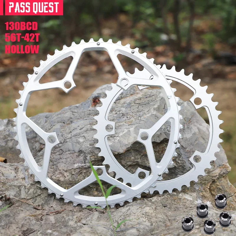 Road Bike 56-42T BCD 130mm Five Jaw Crank 54-40T 53-39T Double Chainrings