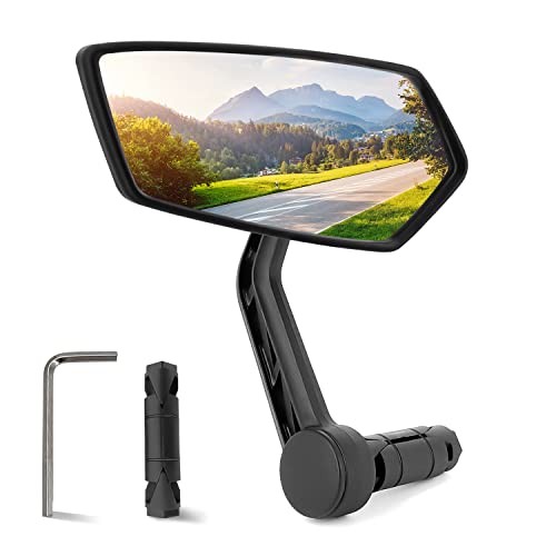 Bike Mirror for 0.59-0.65″ Diameter Handlebar HD Bar End Pentagonal B Left