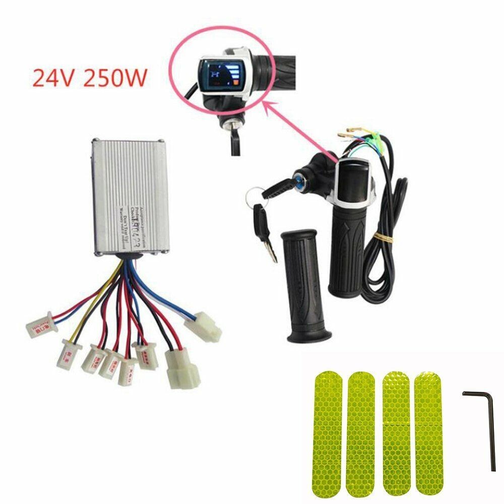 EBike 24V/36V/48V 250W/350W/500W Motor Brushed Controller +Twist Throttle Grip