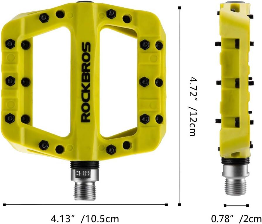 ROCKBROS MTB Road Bike Nylon Pedals Lightweight Widen 9/16″ DU Bearing Pedals