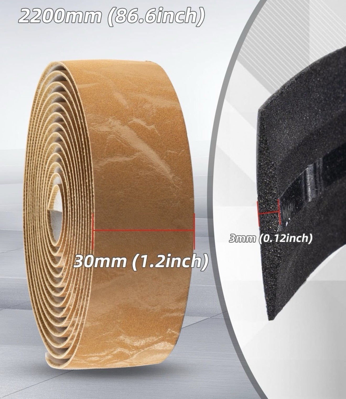 ROCKBROS EVA Road Bike Handlebar Tape Bicycle Bar Tape 2 Rolls Beige