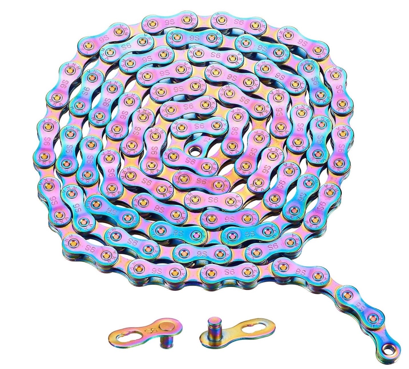 VXM Bike Chain Rainbow 6/7/8 Speed 116 Link Lightweight Chain