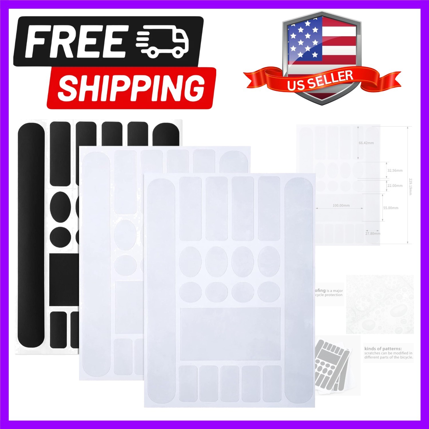 3 Pieces Bicycle Chainstay Protector Decal Chainstay Frame Guard Adhesive Pro…