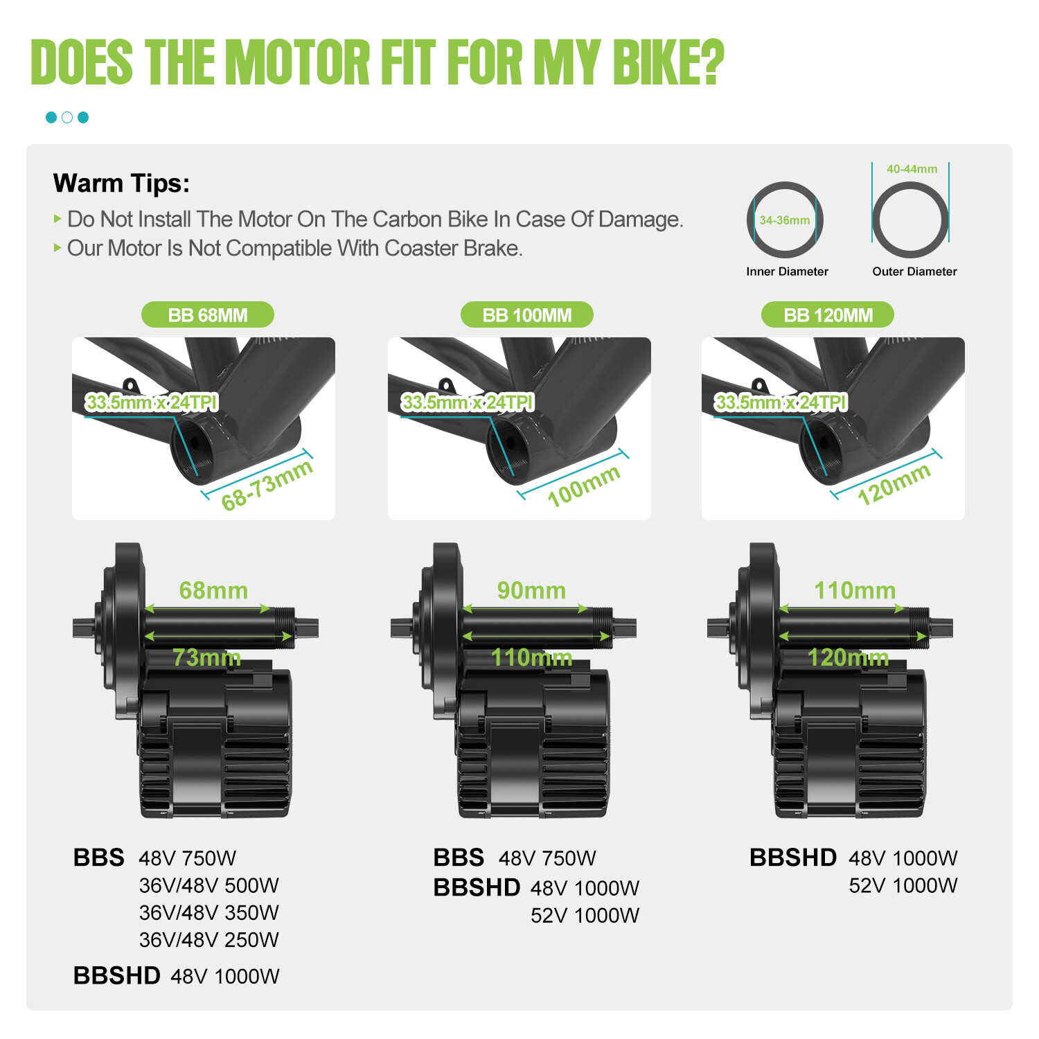 48V1000W68mm Bafang Mid Drive Motor EKD01 Display Electric Bicycle Conversion