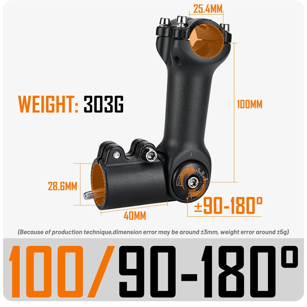 Bicycle Adjustable Stem 25.4/31.8mm Riser Bicycle Handle 60 / 80 / 93 / 100mm