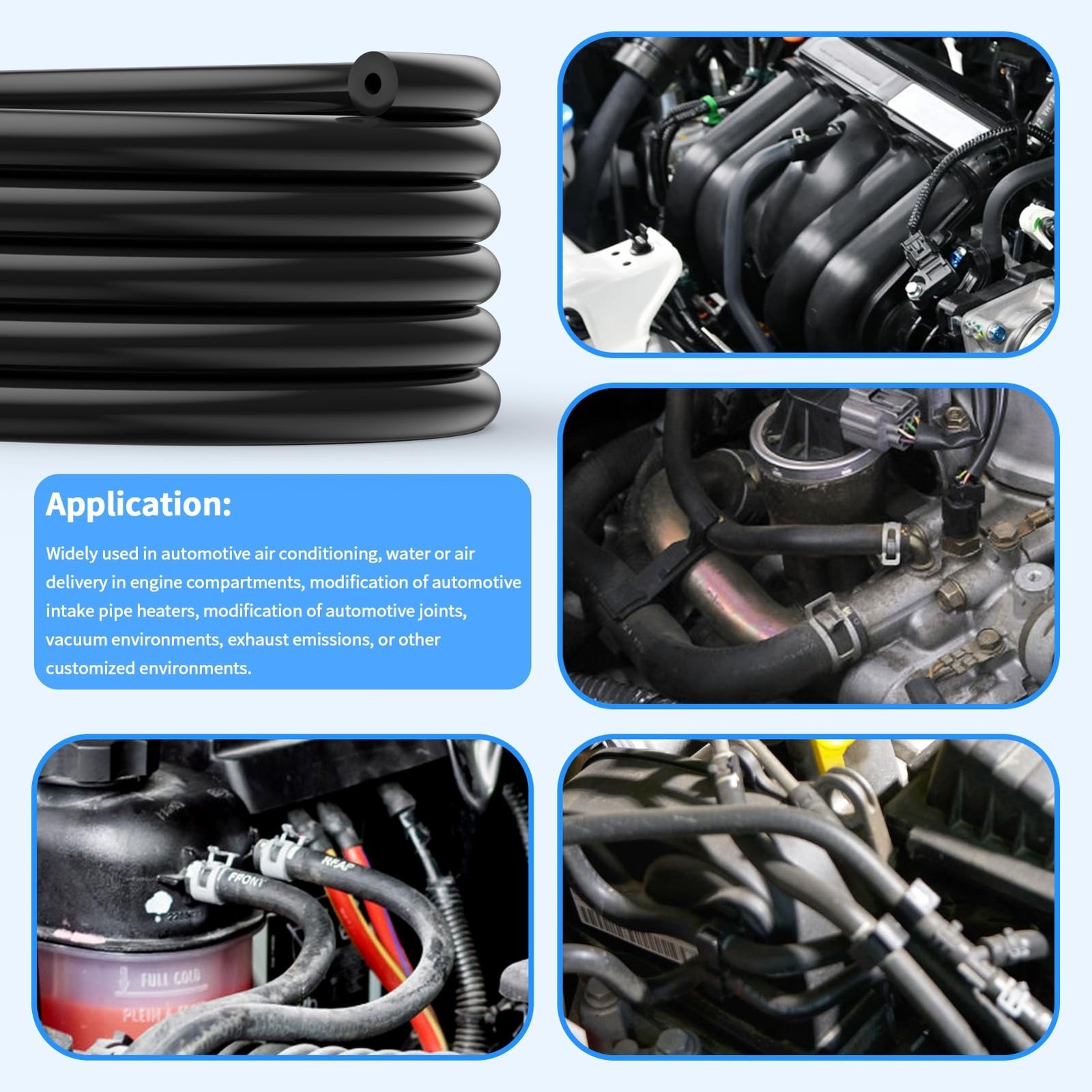 Vacuum Hose Automotive, 1/8″ 5/32″ 3/16″ 1/4″ 5/16″ 3/8″ID High Performance S…