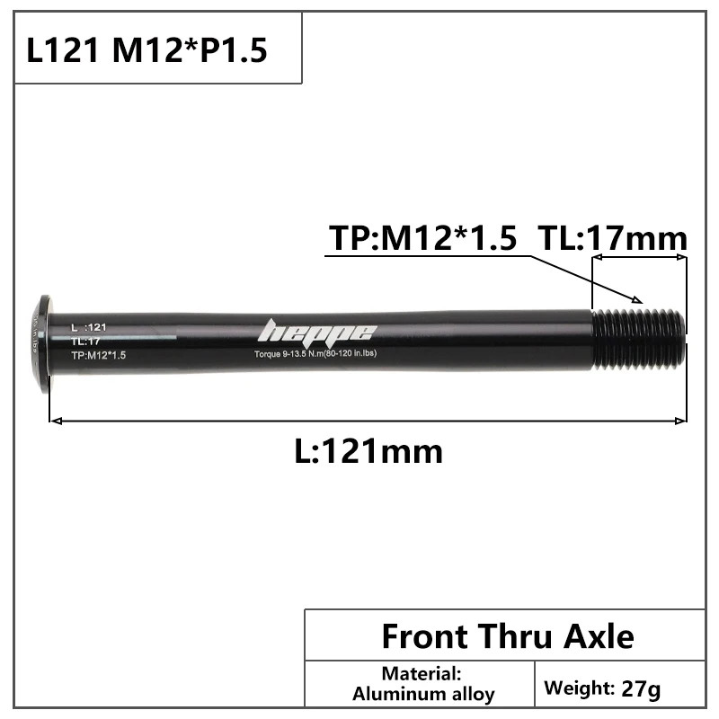 MTB Road Bike Thru Axle Front Fork Shaft Skewers Rear Hub Thru Axle 12X142 12X14