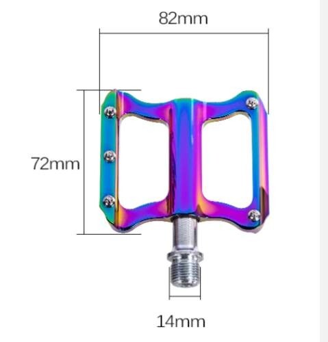 Anodized ano oil slick platform pedals flat BMX mountain bike 9/16″ oilslick S