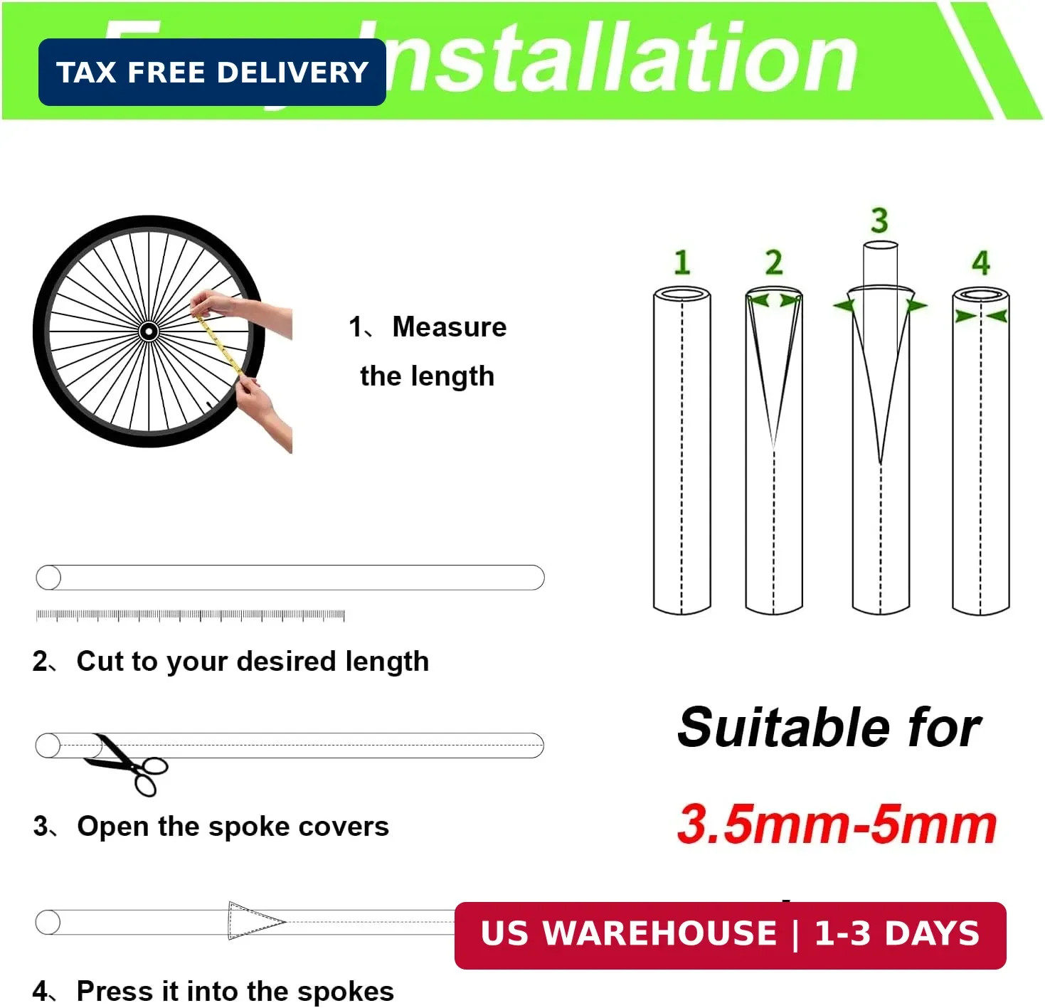 150 PCS Spoke Skins Spoke Covers 10 Colors Bicycle Spoke Covers Plastic Bike Whe