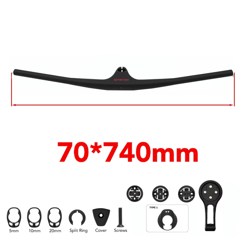Carbon XC MTB Integrated Handlebar -17 Degree Full Internal Cable 28.6mm Steerer