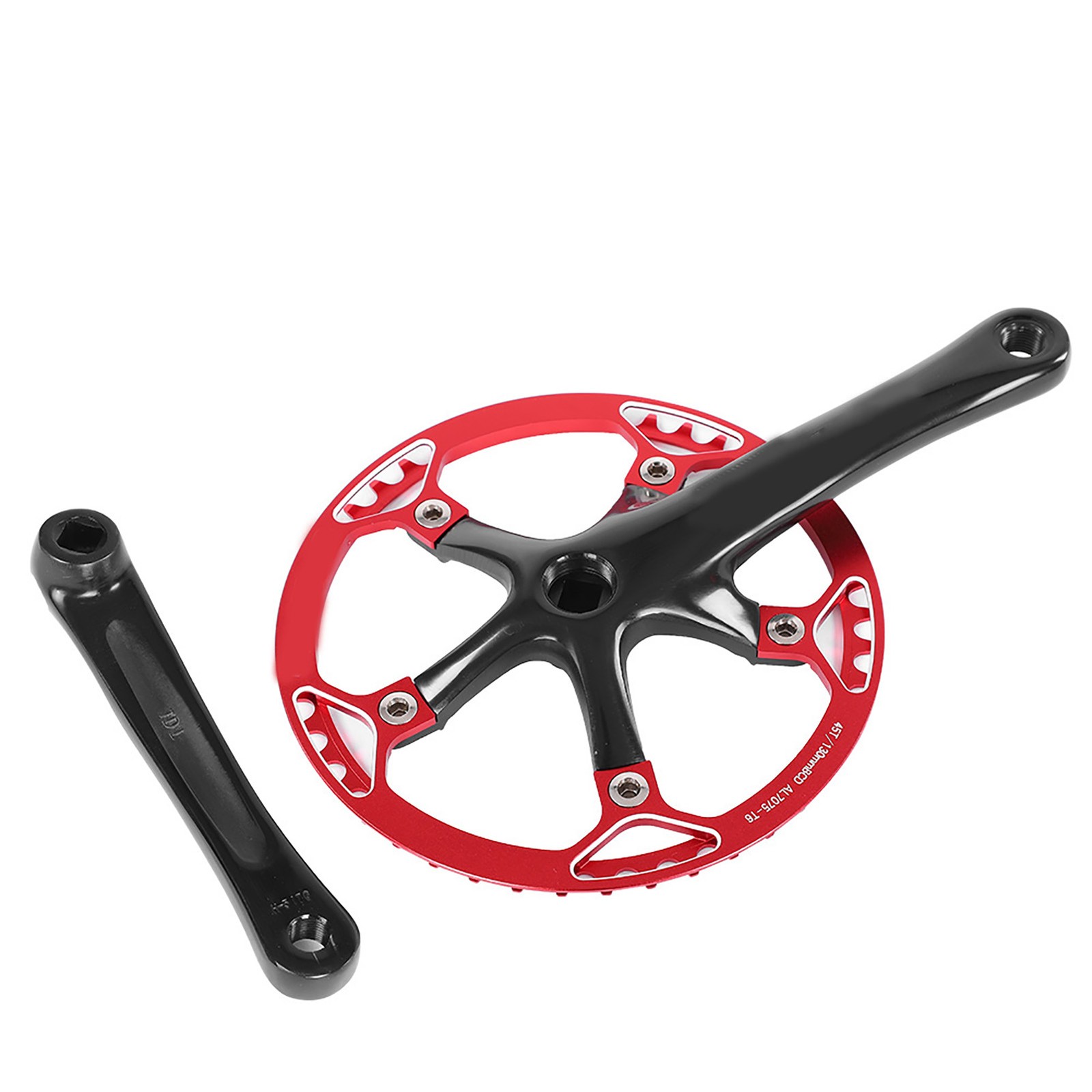 Meijun Bike Crankset 170mm Bicycle Chainwheel Chain Set 45T 47T (black Red