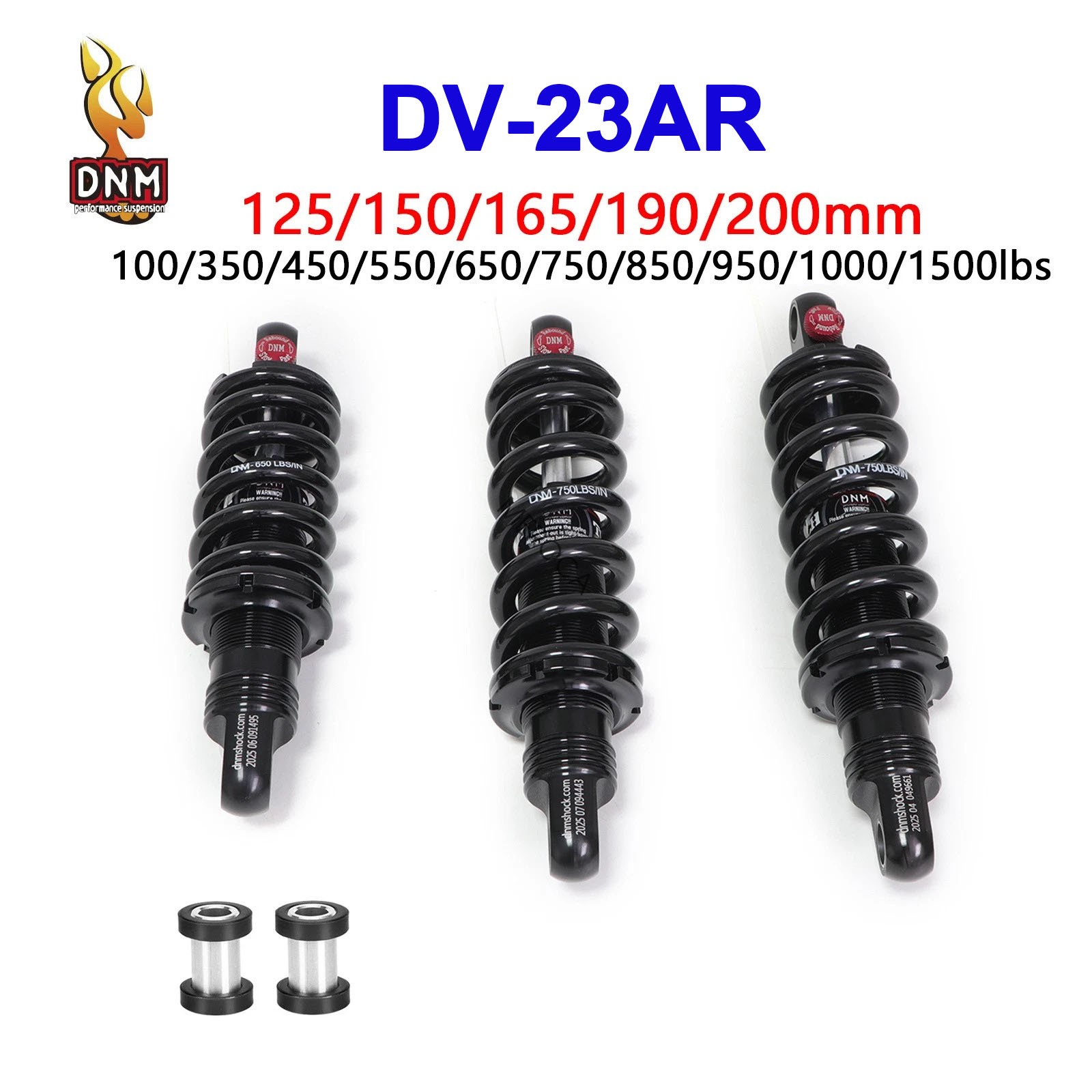 DNM DV-23AR Mountain Bike Biycle Coil Spring Rear Shock 125/150/165/190/200mm