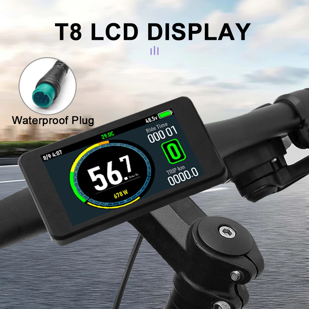 E-bike Display S866 S900 UKC1 LCD Display 24V-48V SM/Waterproof Connection Plug