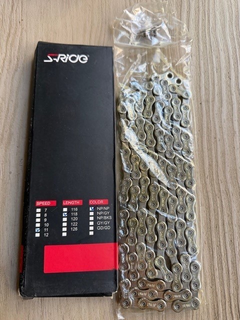 S-Ride CN-M500 Nickel-Plated 11 Speed Chain fits Shimano or Sram 118 links