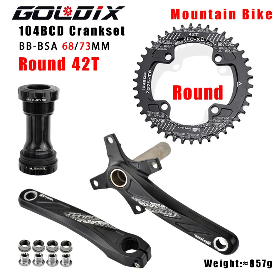 104BCD MTB Bicycle Crankset 170mm Crank 32T 34T 36T 38T Plate Chainring with BB