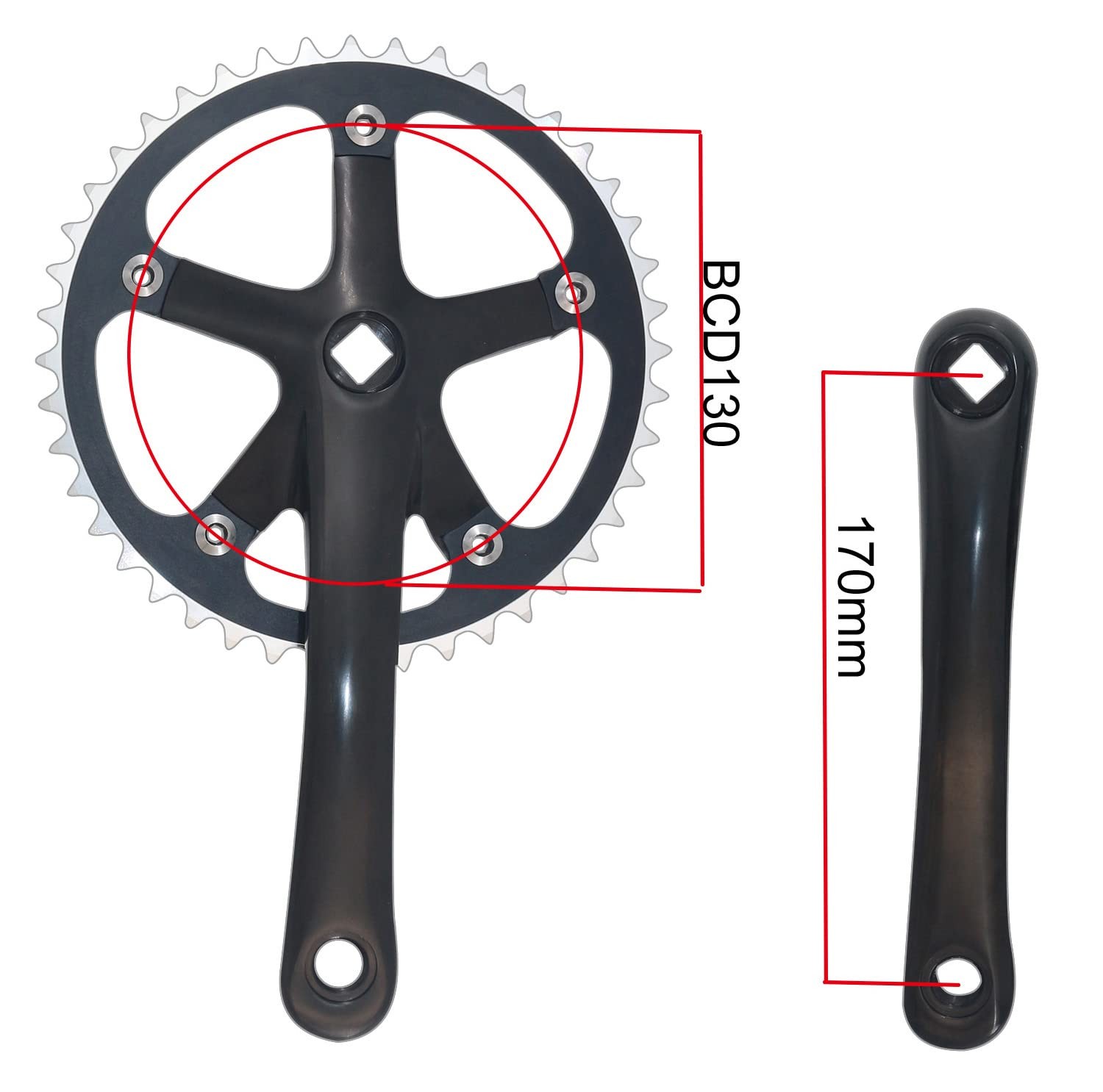 Urban Folding Bicycle Crankset Single Tooth Disc Chainring Wheel Crank Set