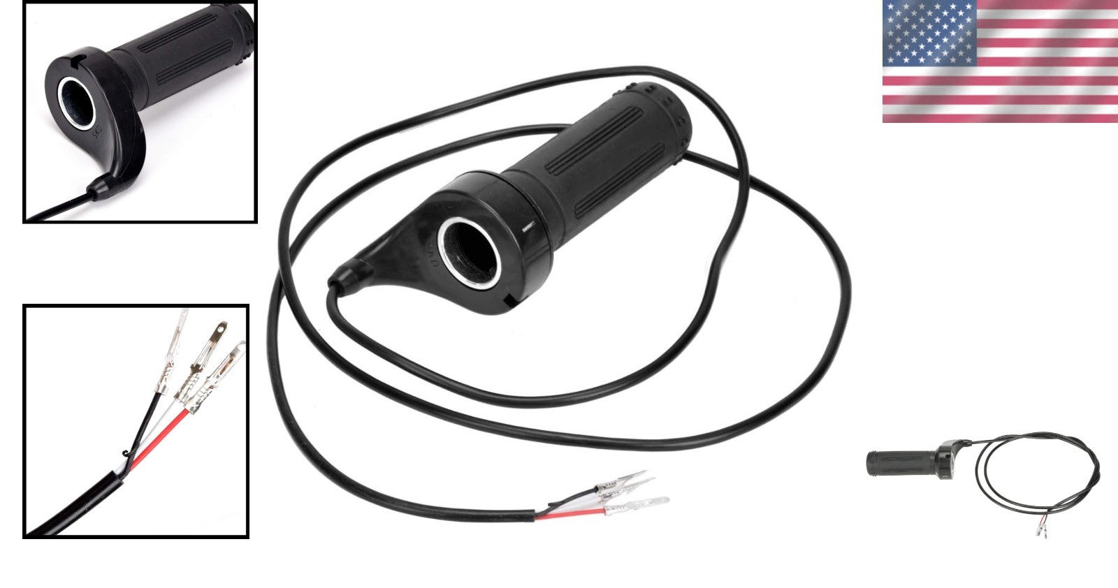 Easy Install Electric Bike Throttle – 7/8″ Full Twist for 24V, 36V, 48V Models