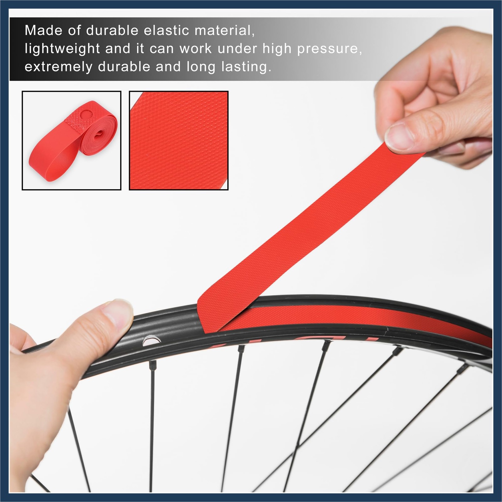 700C 27″ Bike Bicycle Wheel Rim Strip Tape Liner Inner Tube Protector Red