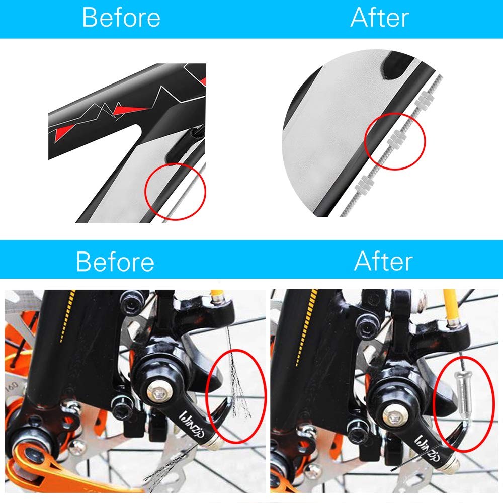 4PCS Bike Brake Cable Shifter Cable, Bicycle Gear Cable Wire for Mountain Bike,