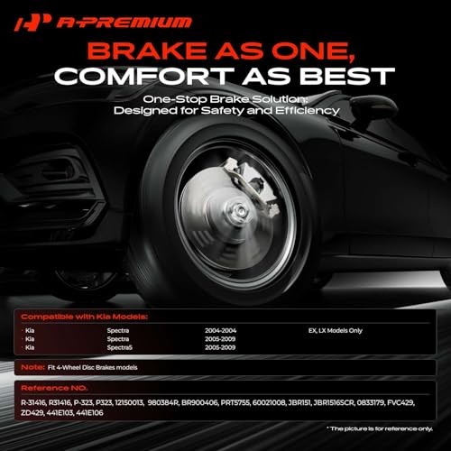 10.16 inch (258mm) Disc Brake Rotors + Ceramic Pads Kit Compatible Rear Solid