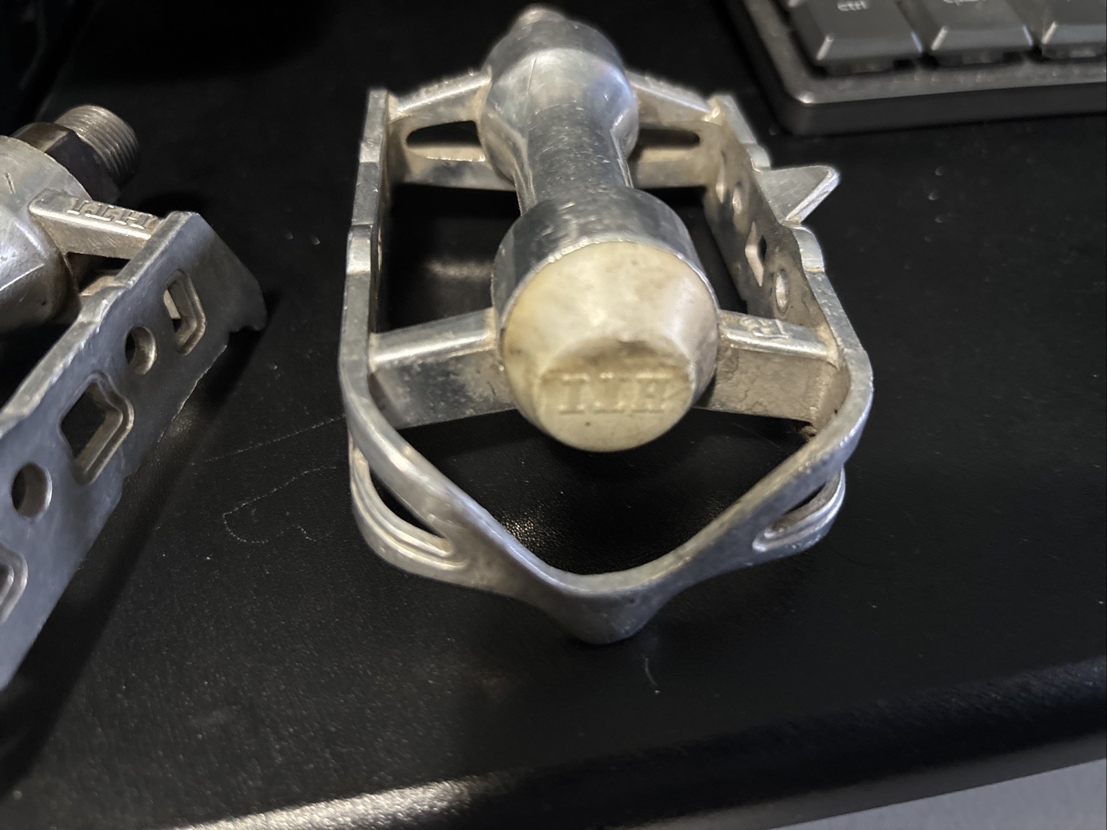 Vintage HTI A19 Road Bike Platform Pedals Bike 9/16″ Silver Aluminum