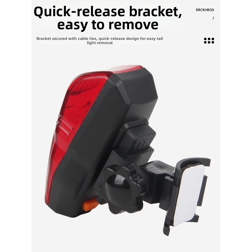USB Rechargeable Rear Bike Light High Visibility LED 2.72 x 3.5 cm ABS