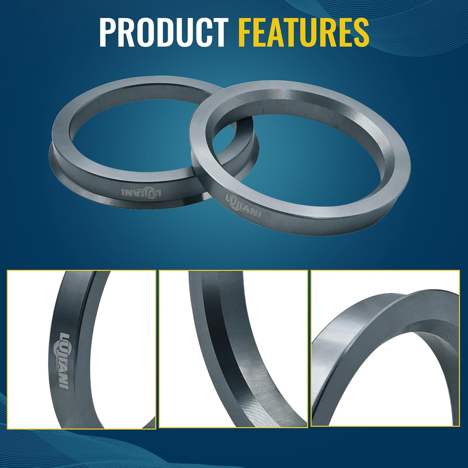4 Pack Hub Centric Rings 60.1mm to 73.1mm Aluminum Wheel Adapter Hubrings