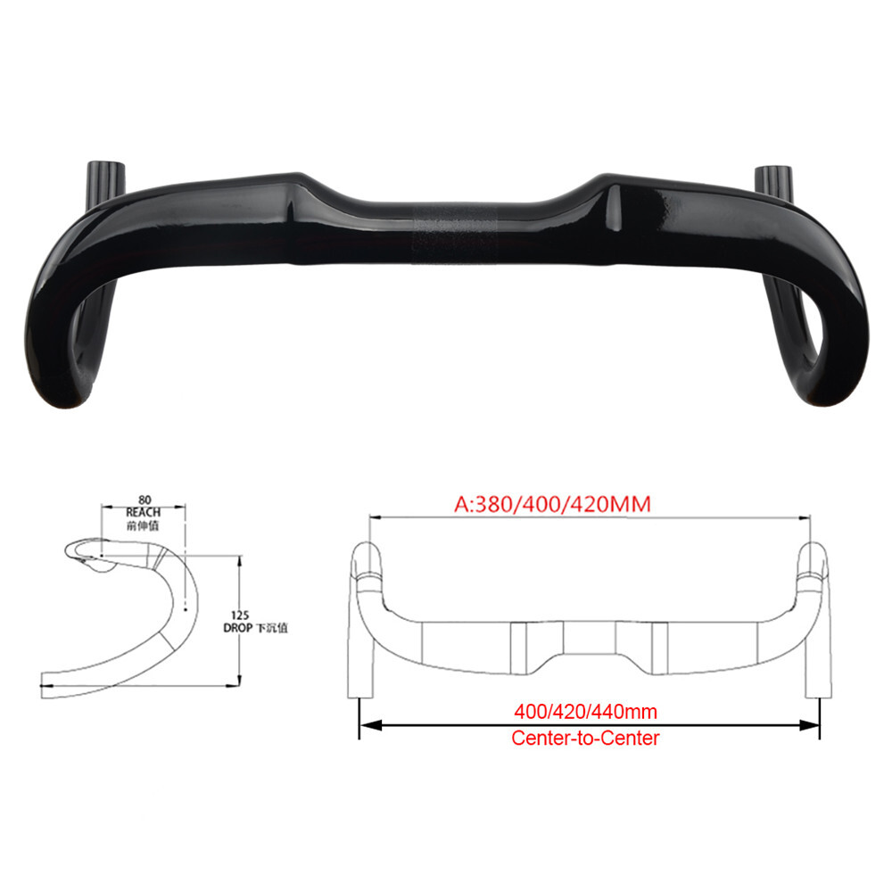 Full Carbon Bicycle Handlebar External Cable Road Bike Drop Bar 31.8*400/420/440