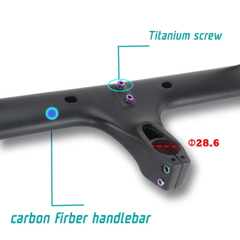 Full Carbon Integrated Handlebar with Spacers Road Gravel Bikes Drop Bar 28.6mm