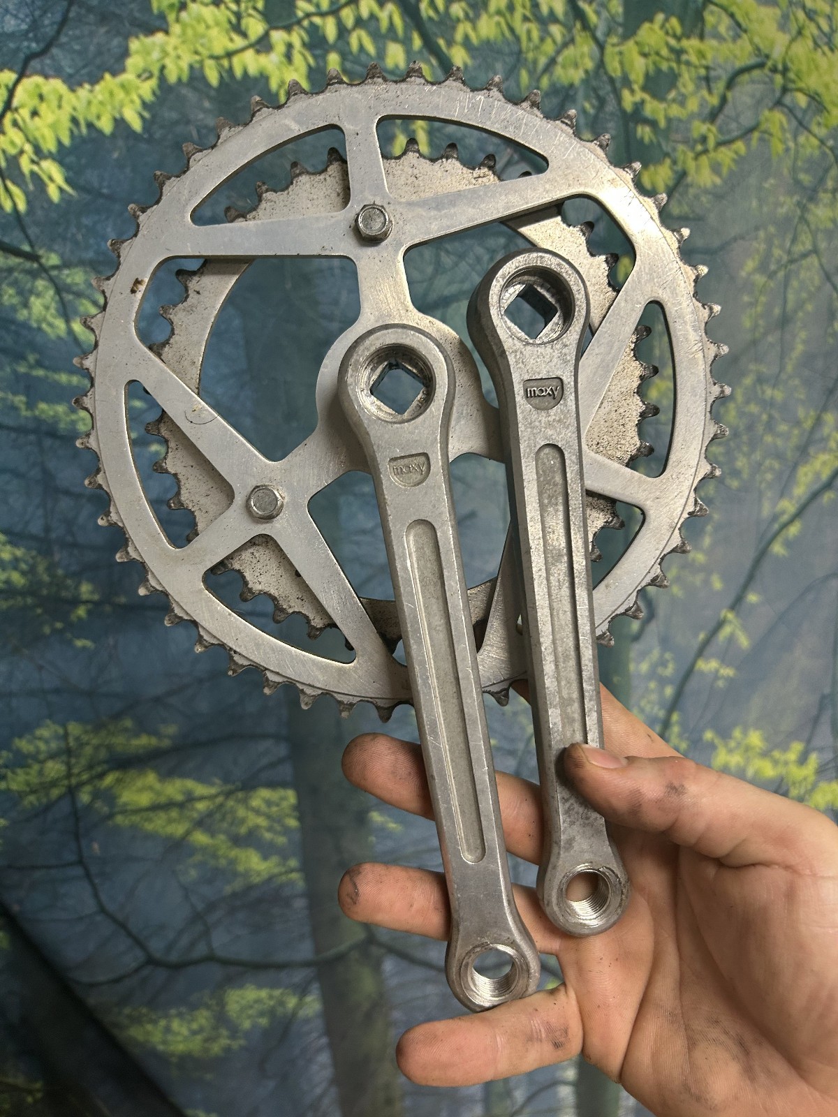 Sugino Maxy 3 Bolt Crankset Vintage 70’s 10 Speed Double 52/40 Alloy 171mm