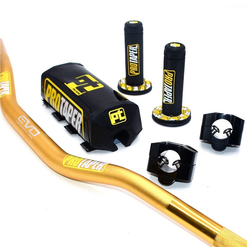 Handlebar For PRO Taper Pack Bar 1-1/8″ Handle bar Pads Grips CNC 28.5mm Adapter