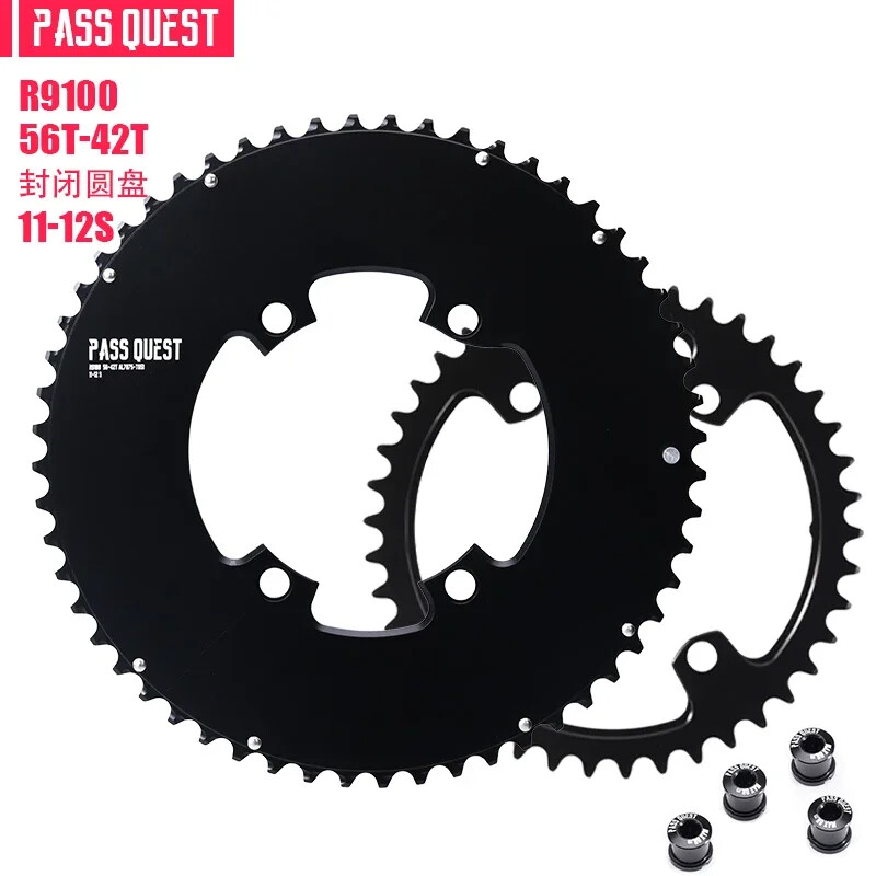 Road Bike Chainring 110bcd 4 Bolts Round Double Chainring 56-42T/54-40T/53-39T