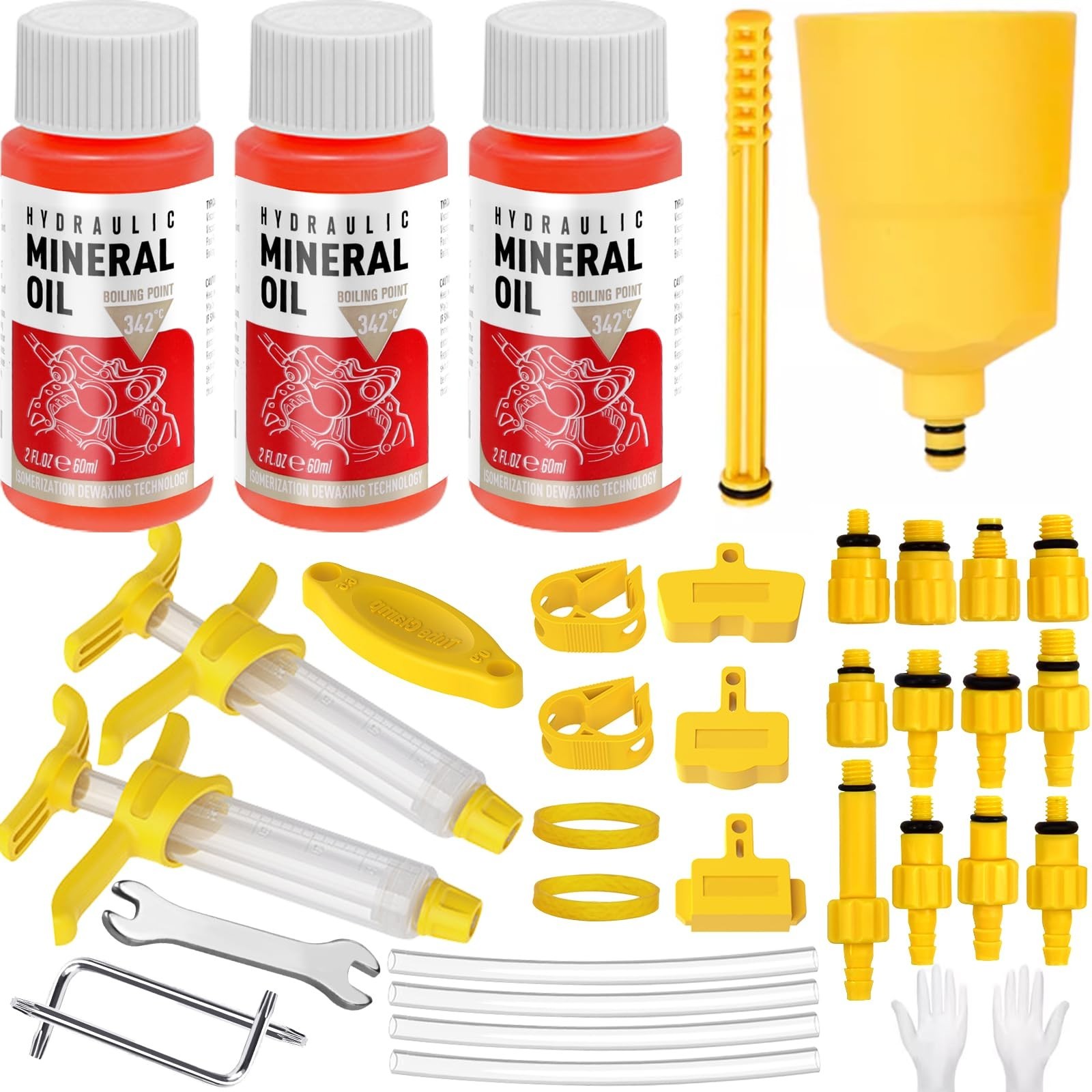 Hydraulic Brake Bleed Kit for MTB/Road Bikes – 180ml Mineral Oil, Disc Brake Too