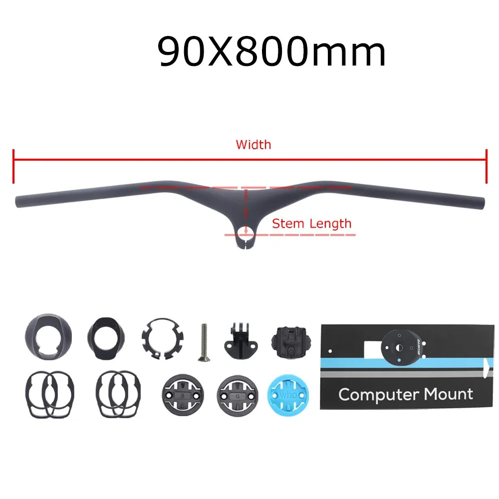 Full Internal Cable Integrated MTB Handlebar -17° Cockpit Carbon XC Handlebar