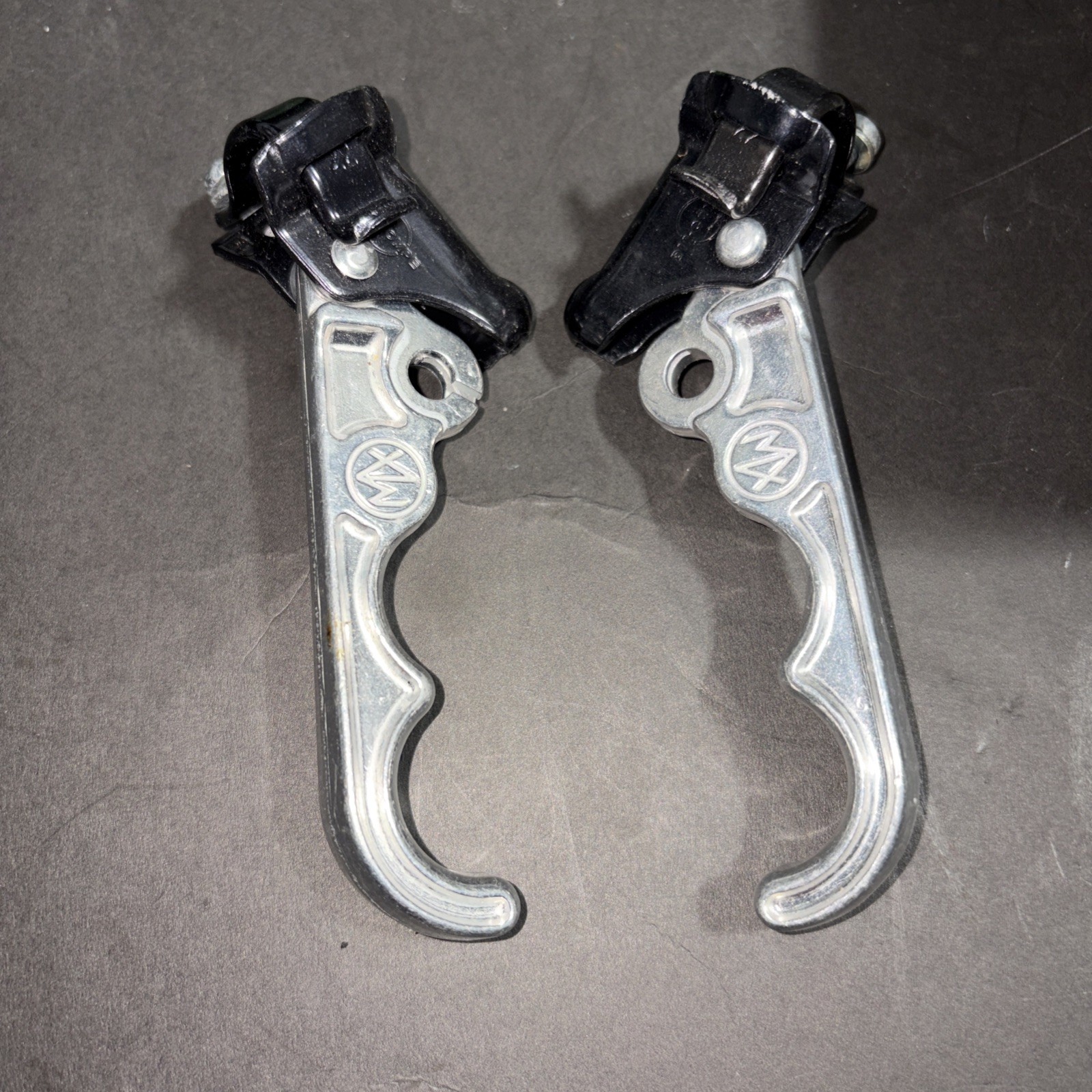 Dia Compe 1980’s MX Brake Lever Pair 2 Finger Black / Silver Old Stock