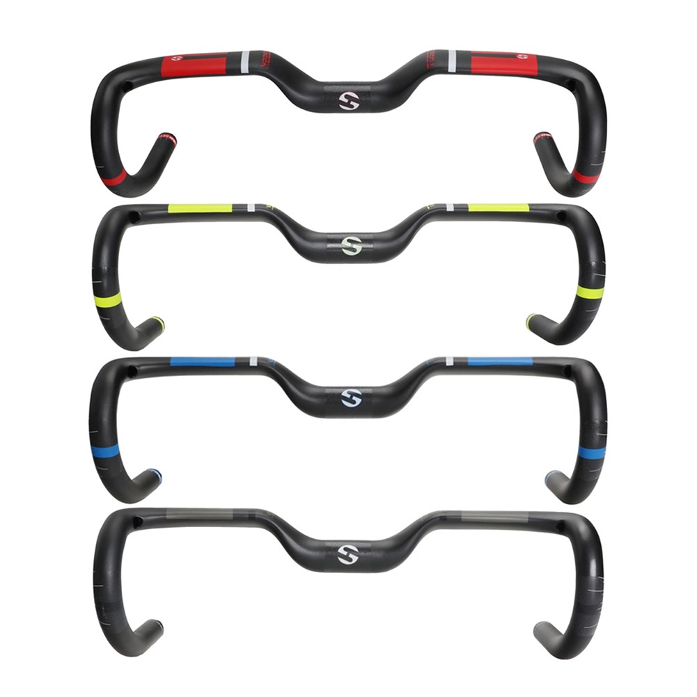 TOSEEK Carbon Fiber Road Bike Rise Handlebar Racing Drop Bar Handlebars 31.8mm