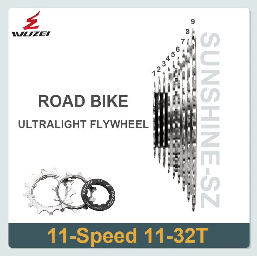 WUZEI CNC Road Bike 12/11S Ultralight Freewheel 11-28/32/34/36T Bicycle Cassette