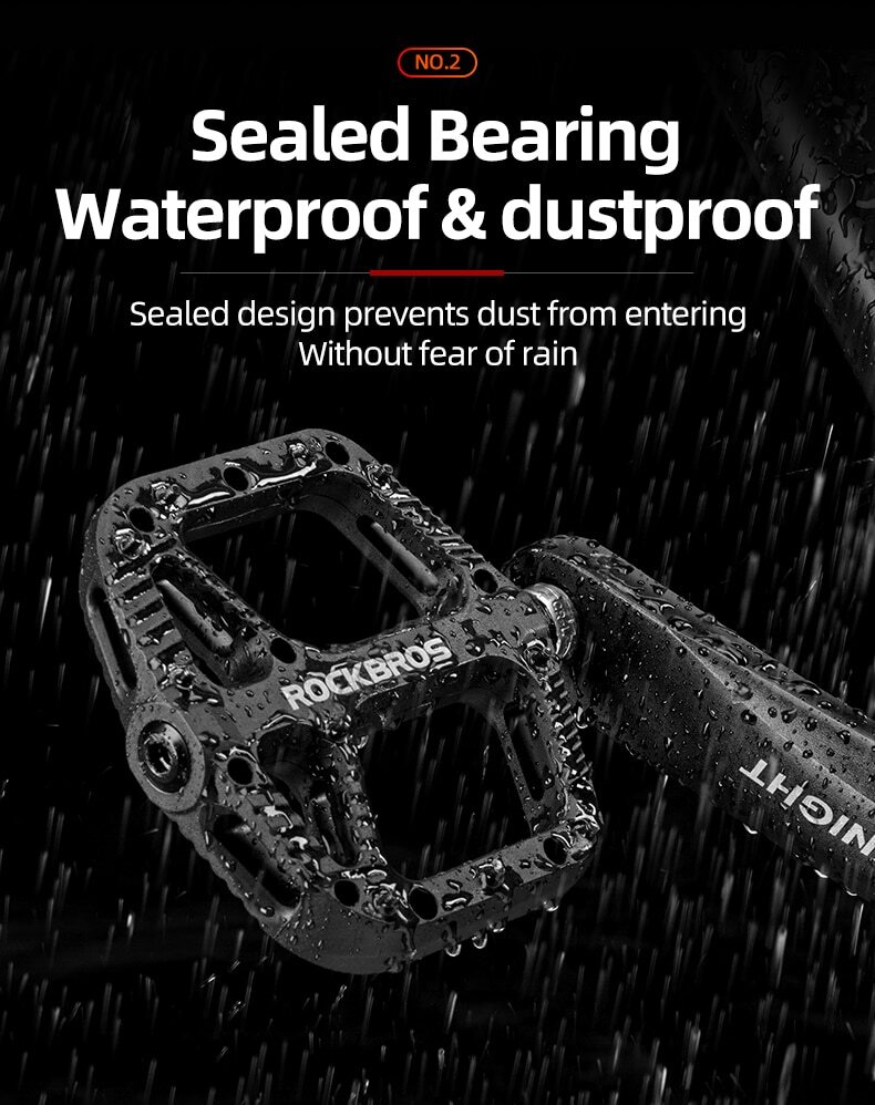 Rockbro Ultralight Extra Large Mountain Bike Pedals Nylon Composite Bearing 9/16